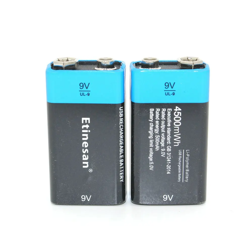 NOVA blagovna ZNAMKA Etinesan 9V 4500mWh litij-lipo li-ion USB Polnilne baterije