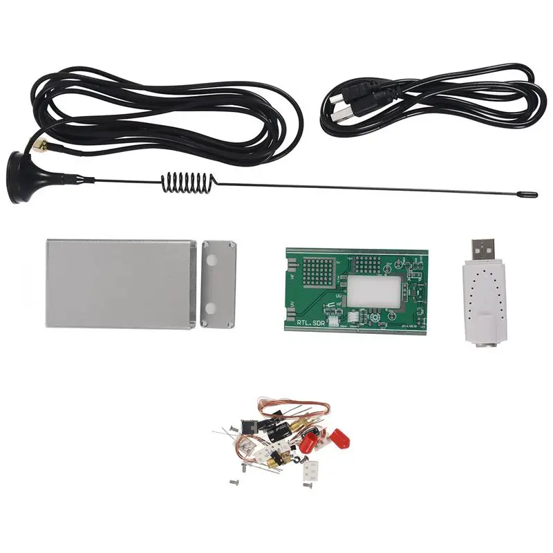 100KHz-1.7 GHz UV HF RTL-SDR USB Sprejemnik Sprejemnik + U/V anteno DIY KOMPLETI +priročnik