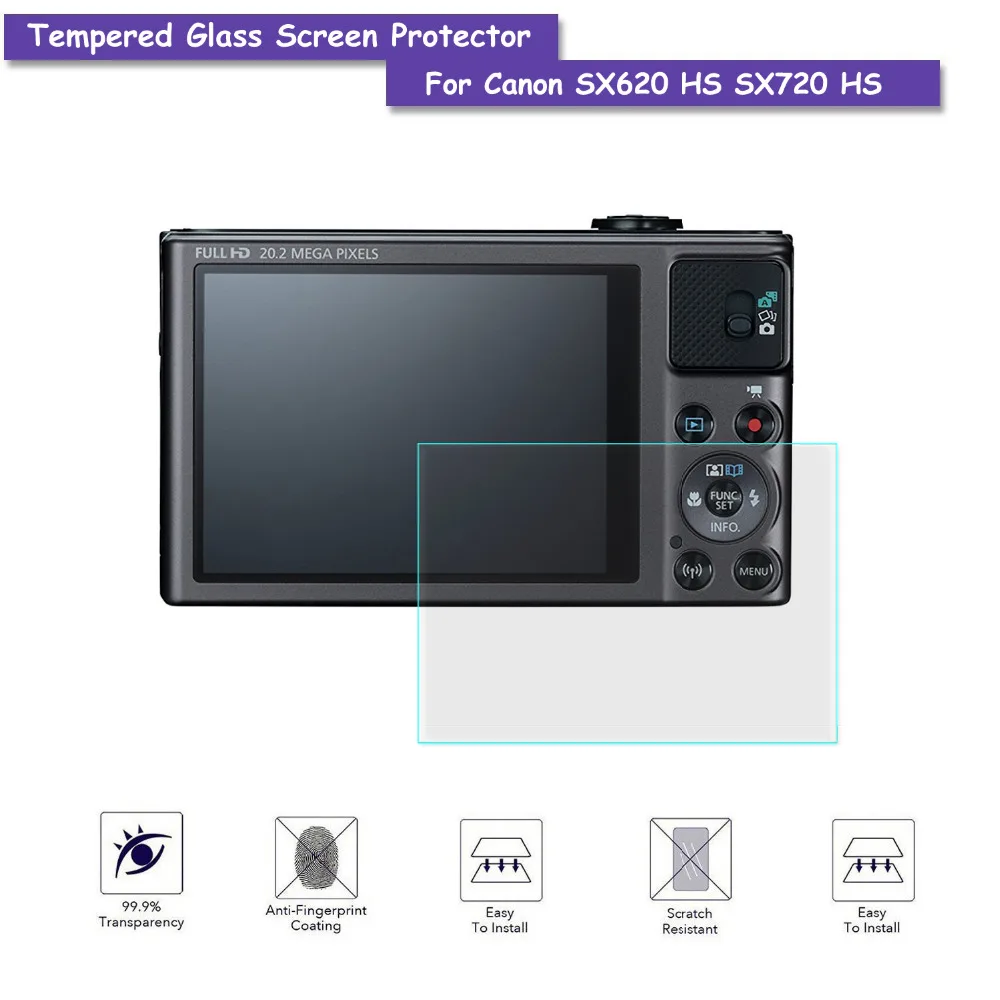 9H Kaljeno Steklo LCD Screen Protector Ščit Pravi Stekla Film za Canon Powershot SX620 HS SX720 HS Fotoaparat Dodatki