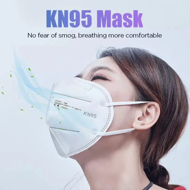 100 Kosov CE Maske FFP2 5 Plasti KN95 Respirator anti-fog Filtracija Usta Maske Varnost Respirator Zaščitne Maske za Obraz