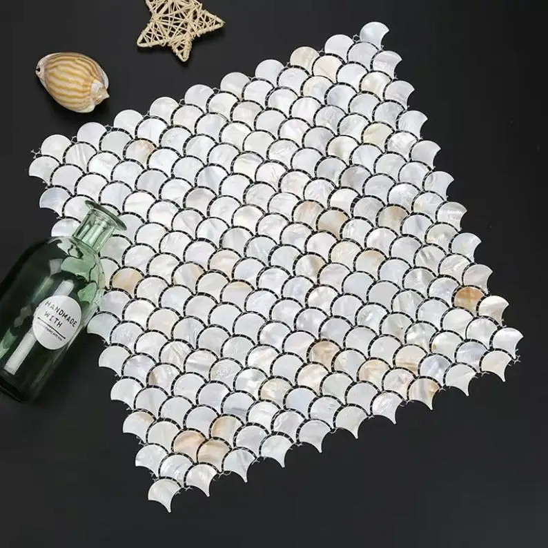 2 mm Debeline Rib Obsega Lupini Mozaik Ploščice Mati Narava White Pearl Mozaik Steno Backsplash Kopalnica Strešnik MOP19103