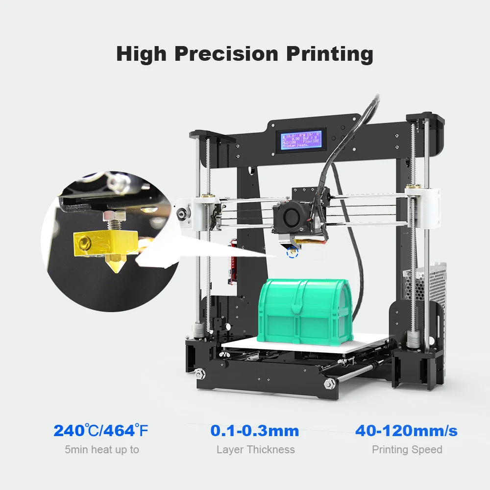 Anet A8 3D Printer Kit 220x220x240mm Tiskanje Velikosti z LCD Zaslon Samodejno Izravnavanje impresora 3d Open Source Polno DIY 3D Drucker