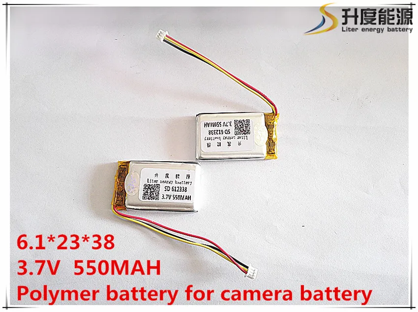 Li-polymer MODEL 612338 602338 550mah 3,7 V litij-polimer baterija MP3, MP4, GPS priključek