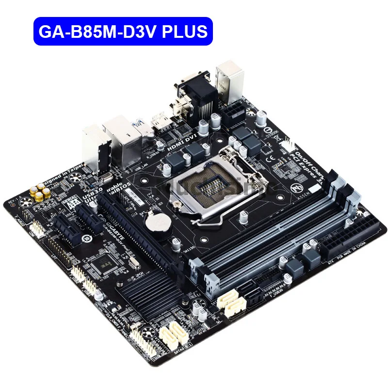 GIGABYTE GA-B85M-D3V Plus Desktop Motherboard B85 Socket 1150 LGA DDR3 32 G Micro-ATX SATA III Original Prenovljen Mainboard