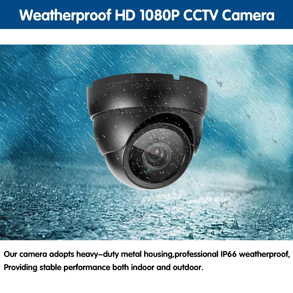 HD 1080P AHD CCTV Črna Kamera CCD IR Cut Filter Mikrokristalni 24 IR Led 1MP 2MP AHD Kamera 720P 1080P Dome Varnostna Kamera