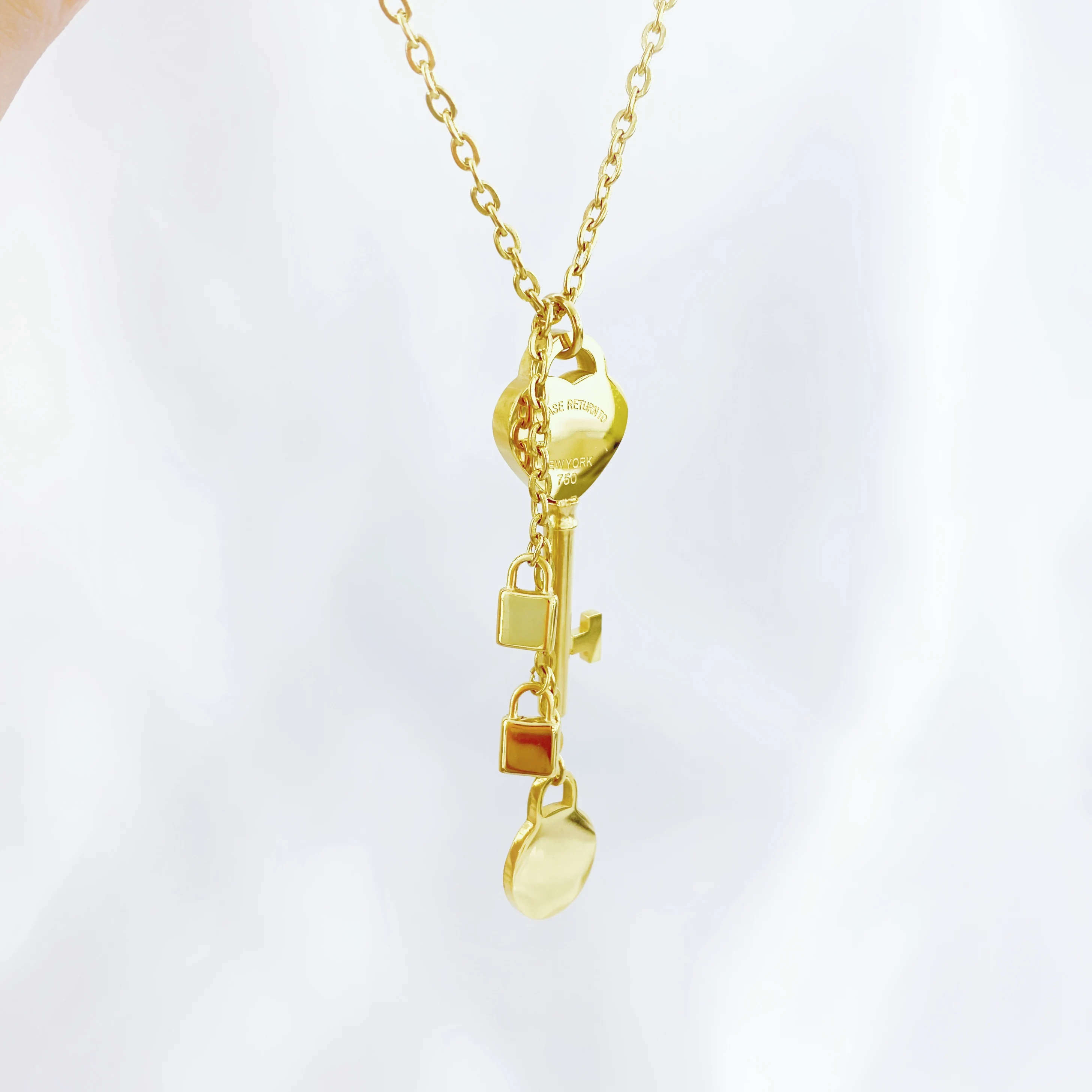 Nerjaveče Jeklo, kovinski ogrlica za Ženske obesek ogrlice nakit Dtif dvojno srce ogrlico ženske zlato ogrlico verige darilo za ženske