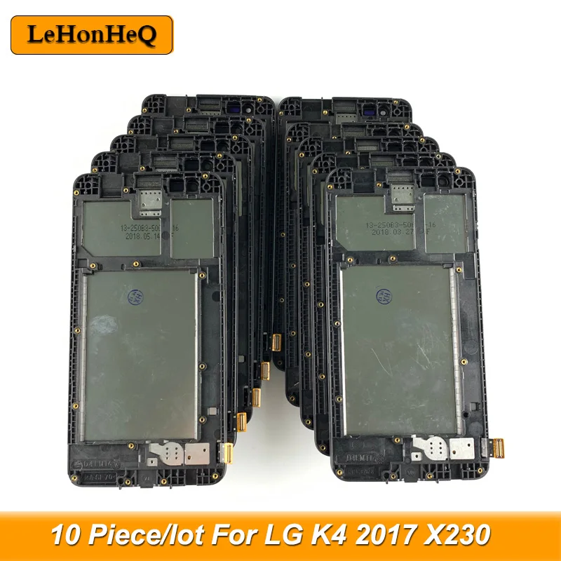 10 Kos/veliko AAA+ K4 2017 X230 LCD Za LG K4 2017 K7 2017 X230 X230DSF LCD-Zaslon, Zaslon na Dotik, Računalnike Montaža z Okvirjem