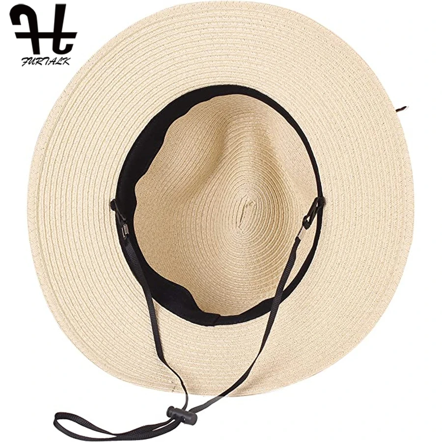 FURTALK Poleti Pokrivalo za Ženske Slame Plaži Klobuk Panama Sonce Klobuki Fedora Vedro Kape za Ženski Poletni Plaži UV Skp chapeau femme
