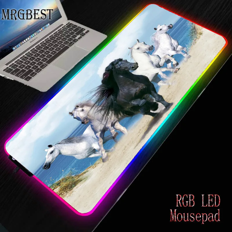 MRG Beli in Črni Konj Živali Velike Hitrosti Mouse Pad Lockedge Namizni Prenosni Računalnik Office Keyboard Zgostitev Tabela L