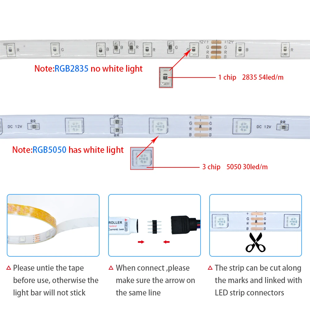 LED Trakovi Bluetooth Iuces Led RGB 5050 SMD 2835 Nepremočljiva Prilagodljiv Žarnico, Trak Trak Diod DC12V 5M 10 M 15M 20M WiFi LED Luči