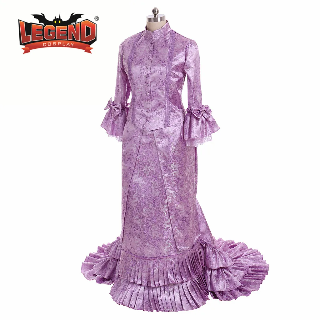 Viktorijanski Obleke francoski Vrveža Obdobju Žogo Halje Reenactment Kostume Steampunk Gothic Vrveža obleke obleko vijolične Cvetlični Obleko