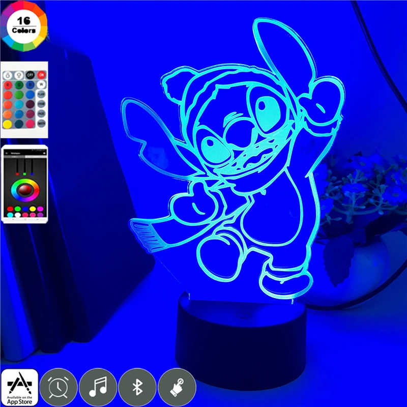 Disney LED Lučka Srčkan Šal Šiv Risanka Led Nočna Lučka za Otroka Otroci Soba Dekor Pisane 3d Desk Lučka za Rojstni dan, Božič, Darila