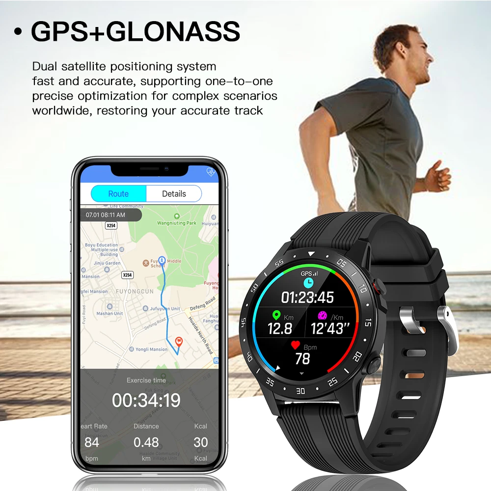 2020 Krog GPS Pametno uro S Kompas, nadmorska Višina, Zaslon na Dotik, Bluetooth Smartwatches Srčni utrip, Krvni Tlak Šport Smartwatch