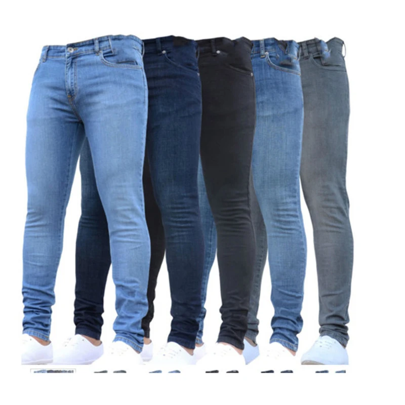 Jeans Moški 2021 Suh Moški Seksi modni Stretch Traper Hlače Spomladi Tanke Naravnost Svinčnik Jeans Dolge Hlače Moški