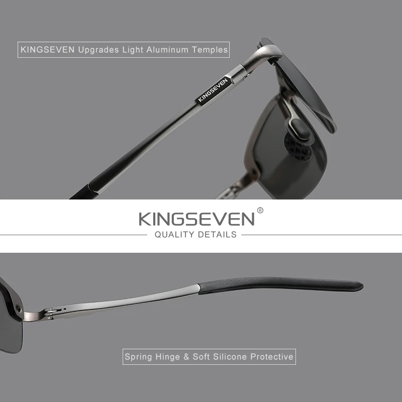 KINGSEVEN 2021 Sunglaases Moških Photochromic Polarizirana sončna Očala aluminijast Okvir UV400 sončna Očala Moški Očala Vožnje Očala