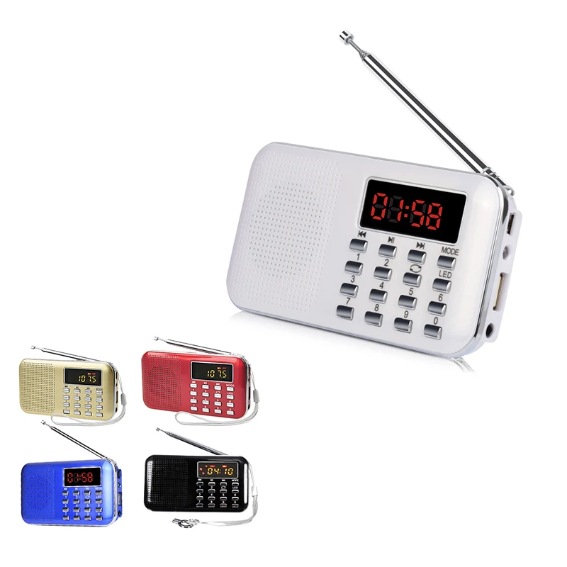 Mini L-218 Digitalni LCD MP3 Radio Zvočnika Predvajalnik Podpira TF Kartice USB z LED Svetilko Funkcijo Prenosni Radio FM/AM Zvočnik