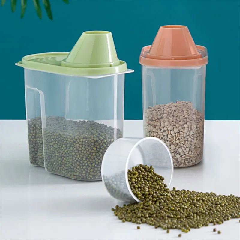 Plastike Za Shranjevanje Hrane Polje Multigrain Jar Pregleden Rezerve Sveže-Vodenje Zaprti Posodi Veliki Gospodinjski Kuhinja Dobave