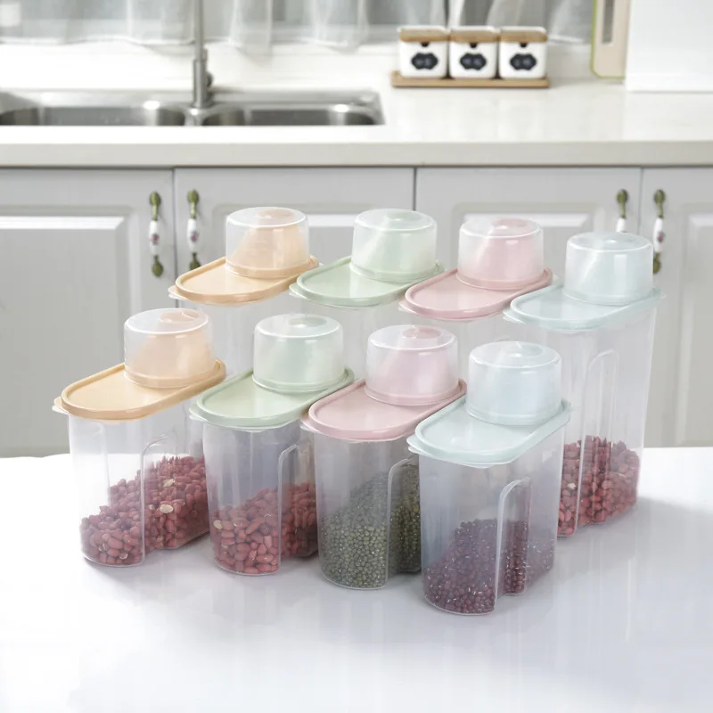 Plastike Za Shranjevanje Hrane Polje Multigrain Jar Pregleden Rezerve Sveže-Vodenje Zaprti Posodi Veliki Gospodinjski Kuhinja Dobave