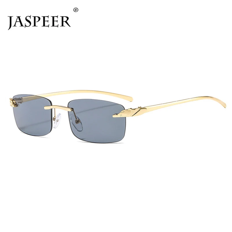 JASPEER 2020 Moda Pravokotnik sončna Očala Ženske Rimless Majhen Objektiv, sončna Očala Klasično Zlitino Kovin sončna Očala Moških UV400