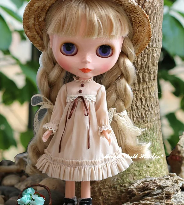 [MG525] Brezplačna Dostava Blythe Doll Obleke # Bombaž Podeželja Stil Oblačenja Nastavite Primerni Za Blythe Azone Licca Pullip Lutka Oblačil trgovina na Drobno