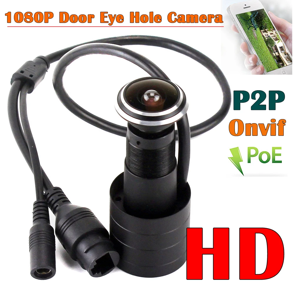 HD 1080P Vrata Oči Luknjo H. 265 1.78 mm Objektiv širokokotni 140Degree CCTV Omrežja Mini Luknjo POE Vrat IP Kamero P2P Onvif POE Fotoaparat
