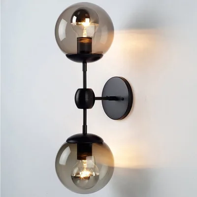 Stekla svetu stenska svetilka, lučka LED Jason Miller ustvarjalne sodobne black LED stenska lučka lučka rov za foyer jedilnico