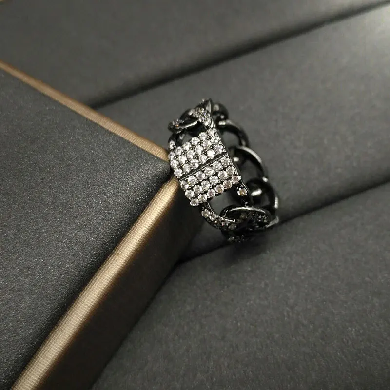 Cheny s925 sterling srebrni prstan oktobra nove široko veriga obroč ženski Evropski in Ameriški stil, skrivnostni črni bolgarski slog