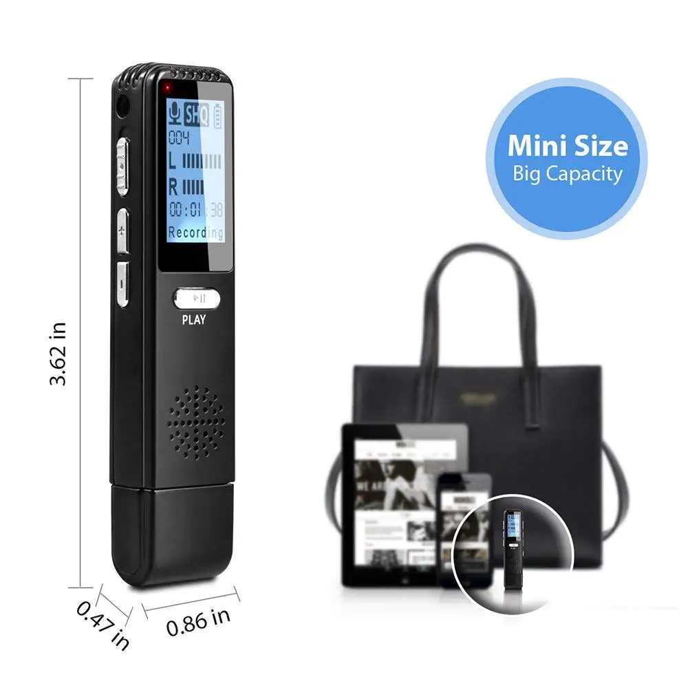 Telele Mini 8GB USB Pen Flash Disk Digitalni Avdio Snemalnik 40 Ur Prenosni Mini Snemanje Dictaphone MP3 Predvajalnik V25