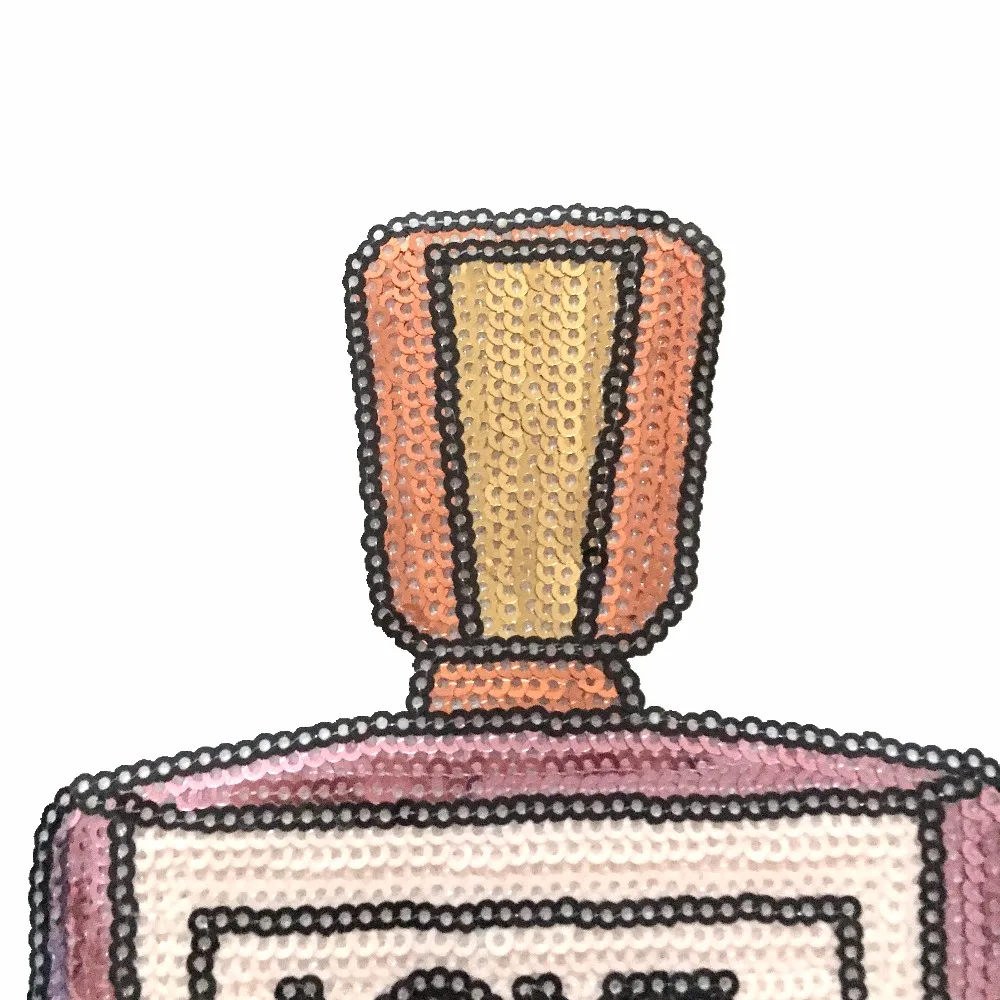 2 Kosa Roza Stekleničke Parfuma Obliži 18*10,7 cm Železa na Bleščica Obliž za Oblačila DIY Motiv Appliques Krpo Obliž Šivanje Mozaik