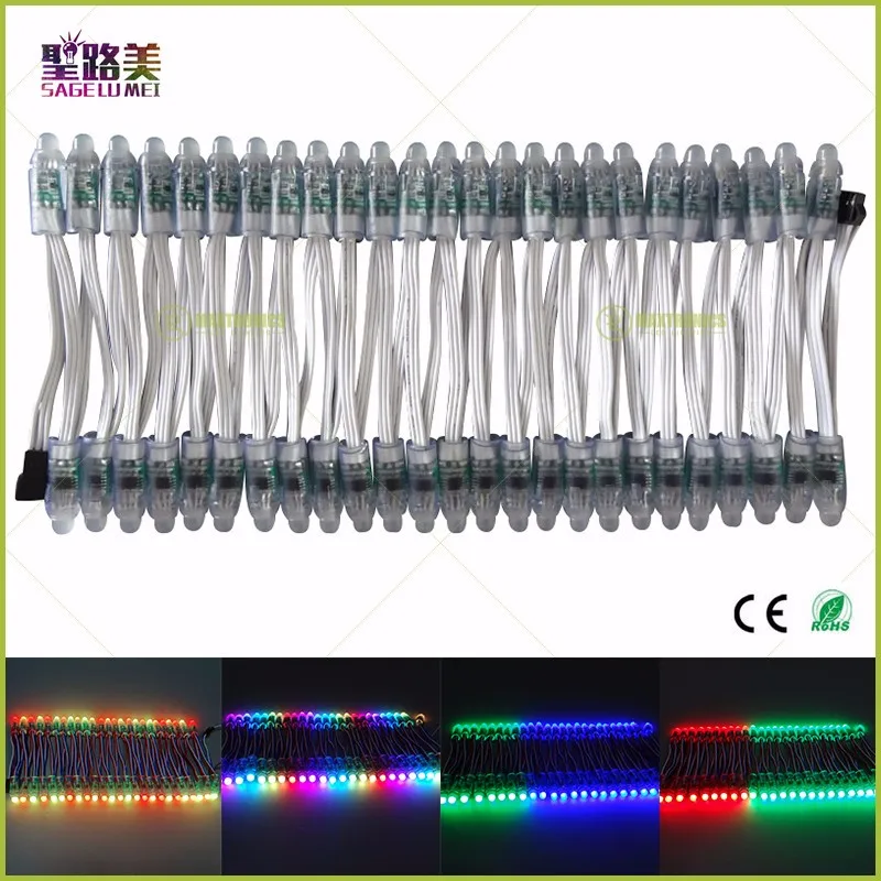 500pcs/12 mm veliko Božično led luč Pixel ws2811 ic LED Modul Črna/Zelena/Bela/RWB Žice Niz Naslovljive 5 12V
