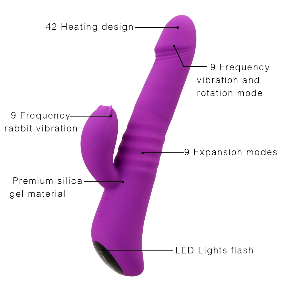 OLO Vrtijo Dvojno Vibracije Ogrevanje Rabbit Vibrator Sex Igrače Za Ženske Ženski Masturbator Klitoris Stimulator G Spot Vibrator