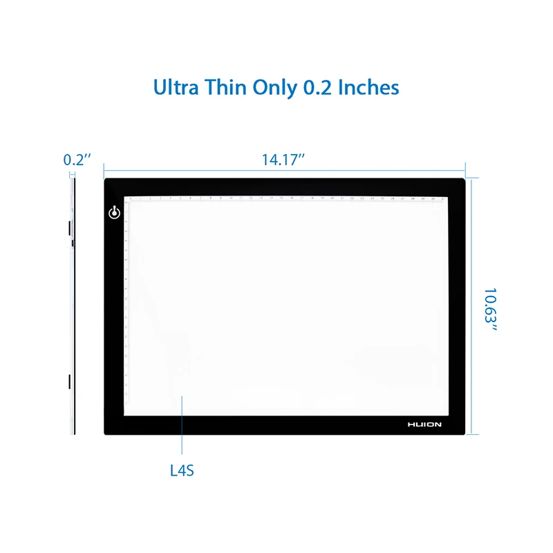 HUION L4S za 17,7 Cm LED Light Ploščica z USB Kablom Ultra-Tanek Nastavljiv Vid-Zaščitena Sledenje Odbor