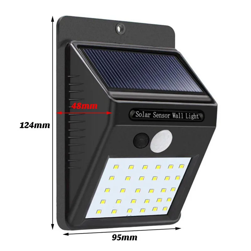 Solar Powered 30 LED PIR Senzor Gibanja Steno Lahka Nepremočljiva Prostem Poti Dvorišču, Vrt Varnost Lučka Sili Luč Žaromet