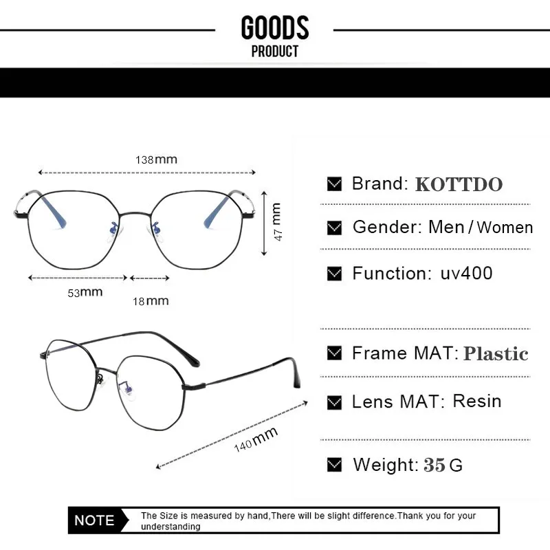 2020 Kovinski Okvir Retro Okrogle Očala Ženske Optika Kratkovidnost Klasičen Moški Računalnik Eye Glasses Anti-modra Svetloba Modni Očala Nova