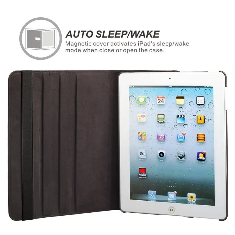 Za iPad 2 3 4 Primeru 360 Stopinj Vrtljivo PU Usnje Cover za iPad Mini 2 3 4 5 Stojalo Držalo Primeru Pametnih Tablet A1396 A1458 A1430