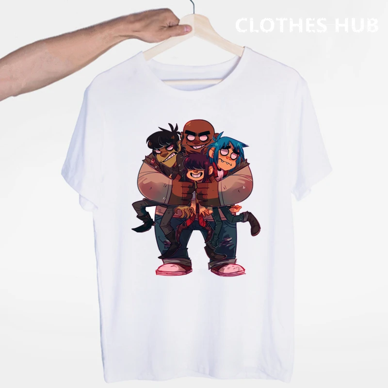 Gorillaz Glasbeni T-shirt O-Vratu, Kratke Rokave Poletje Priložnostne Modna Unisex Moških in Žensk Tshirt