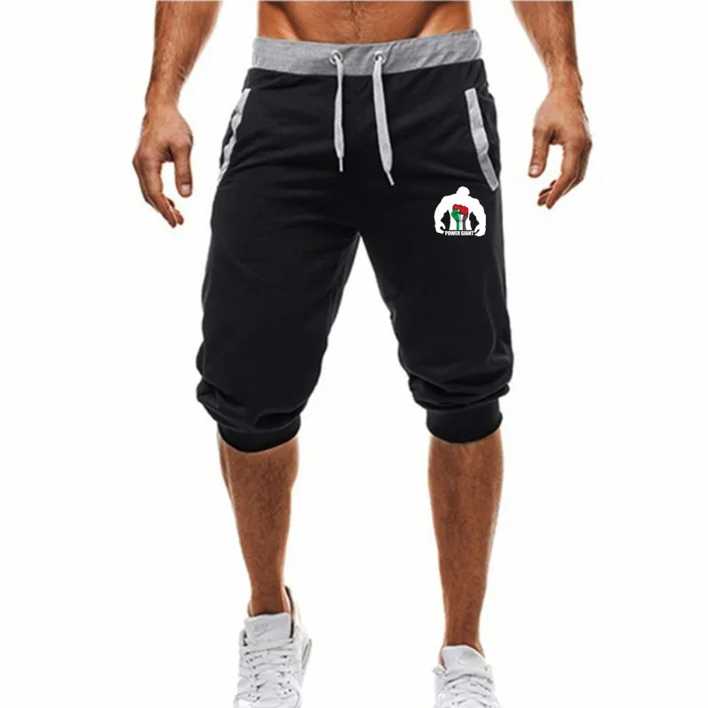 Nov Fitnes, tek priložnostne hlače Telovadnic oblačila Črne moške 3XL hlače 2020 moda za moške Športne Tanke koleno 3/4 dolge hlače