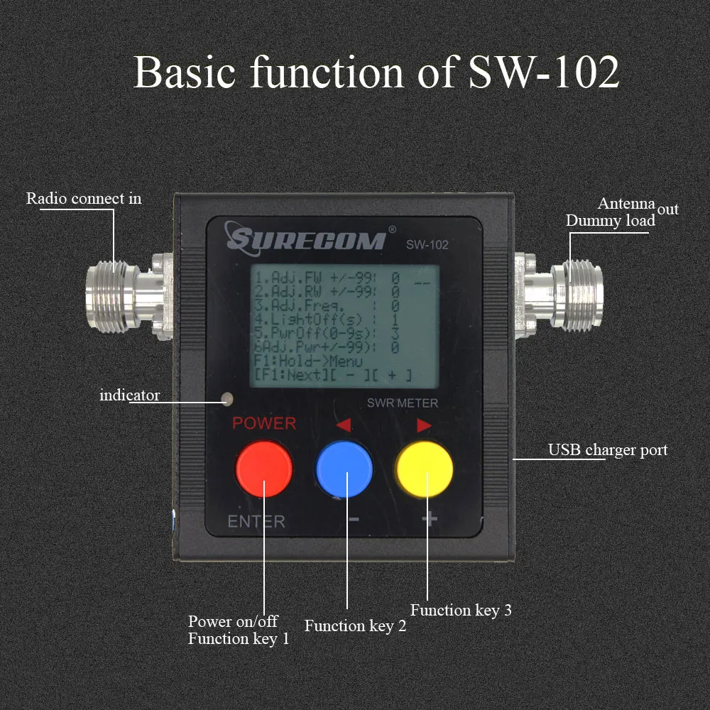 Novo SURECOM SW-102 metra 125-520 Mhz Digitalni VHF/UHF Power & SWR Meter SW102 Za dvosmerni Radijski