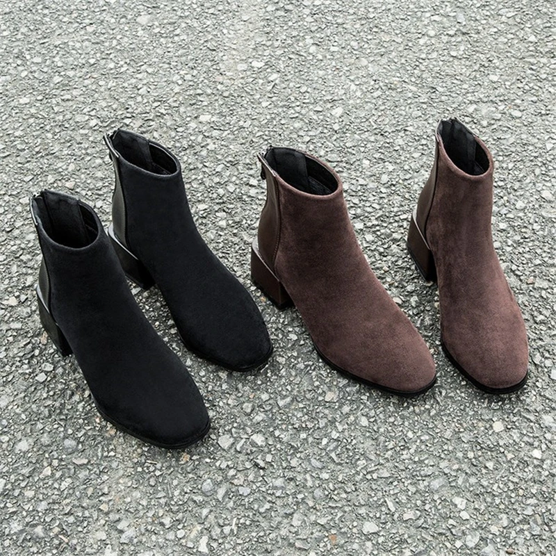 JIANBUDAN Jeseni, pozimi antilop priložnostne Chelsea škornji ženska moda in Ženske novi škornji Zimski plišastih toplo ženske čevlje Velikost 34-40