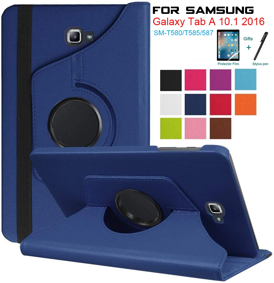 360 Vrtljivo Ohišje za Samsung Galaxy Tab 10.1 2016 Primeru SM-T580 SM-T585 T580 T585 Stojalo Pokrov PU Usnje Tablet Funda Coque