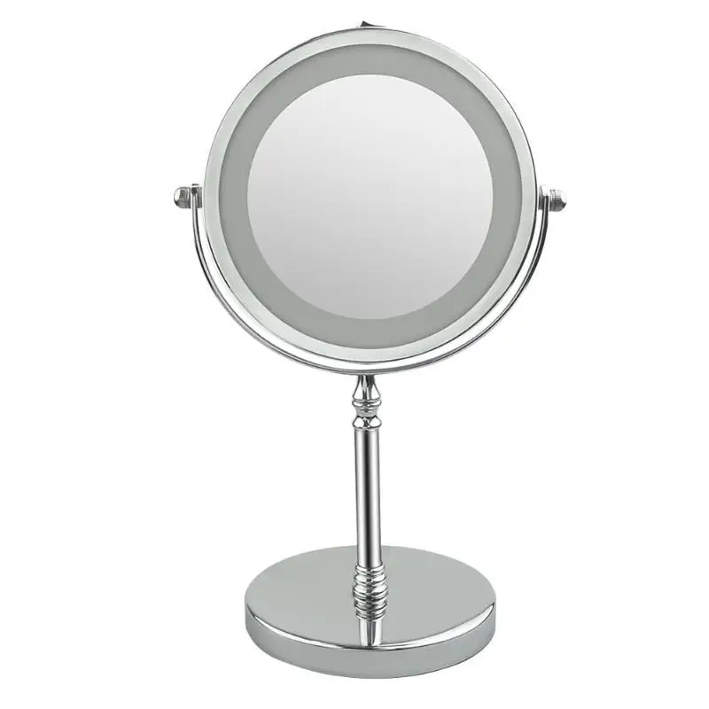 7 Palčni 10x Povečava Krožne Ličila Ogledalo Dvojno Stranicami LED 360-Stopinjski Vrtečih Kozmetično Ogledalo Stojalo Lupo