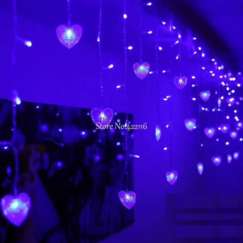3,5 m 16 Srca LED Ledenica Zavese luči LED Niz Vila Strip Festival Praznik Luči Božič Poročno Dekoracijo Svetlobe EU/ZDA