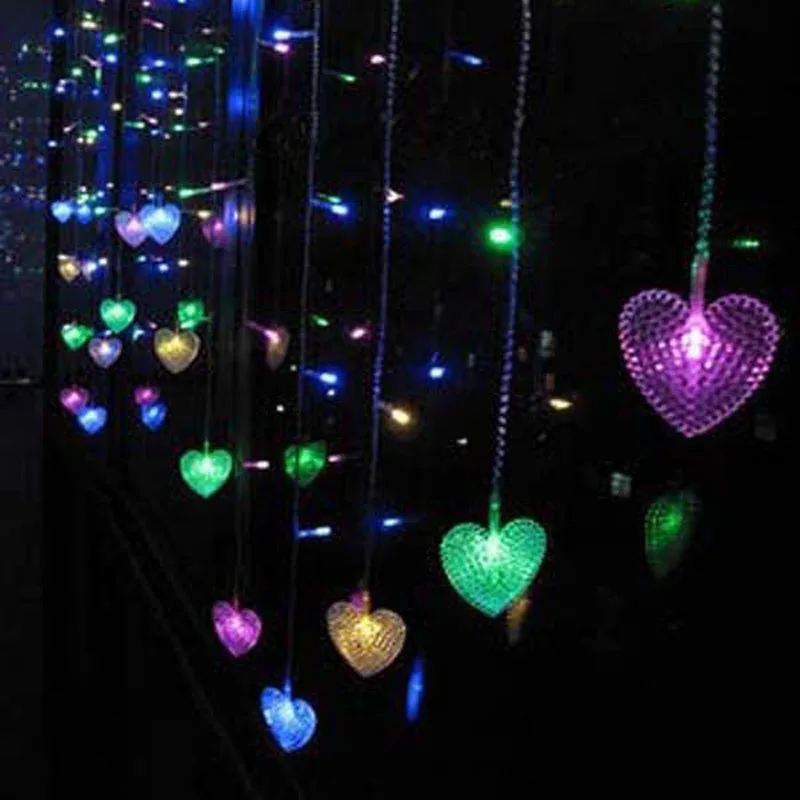 3,5 m 16 Srca LED Ledenica Zavese luči LED Niz Vila Strip Festival Praznik Luči Božič Poročno Dekoracijo Svetlobe EU/ZDA