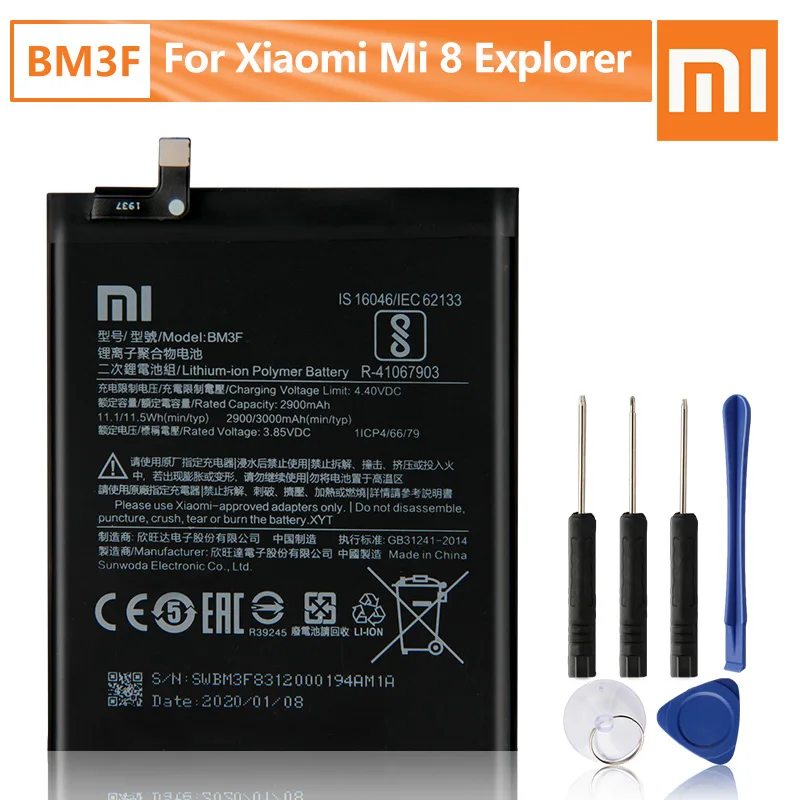Xiao Mi Prvotno BM3F Baterija Za Xiaomi 8 MI8 Pro Mi 8 Pregleden Raziskovanje Edition BM3F Zamenjavo Telefona Baterijo 3000mAh