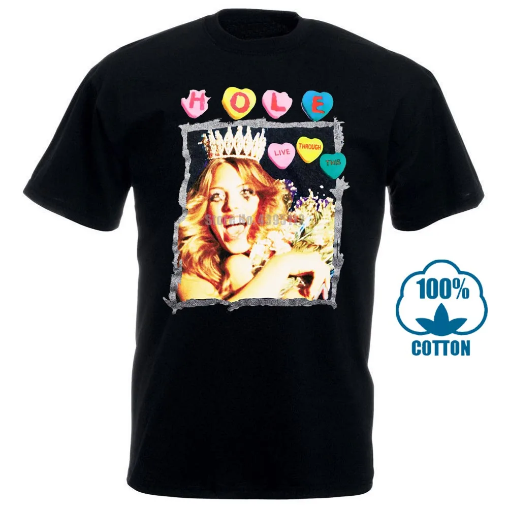 Redki Letnik Courtney Love Luknjo 1994 Rokavi Top Ponatis Limmited Edition moška Črna Majica s kratkimi rokavi Velikosti S 3Xl Mens T Shirt 012875
