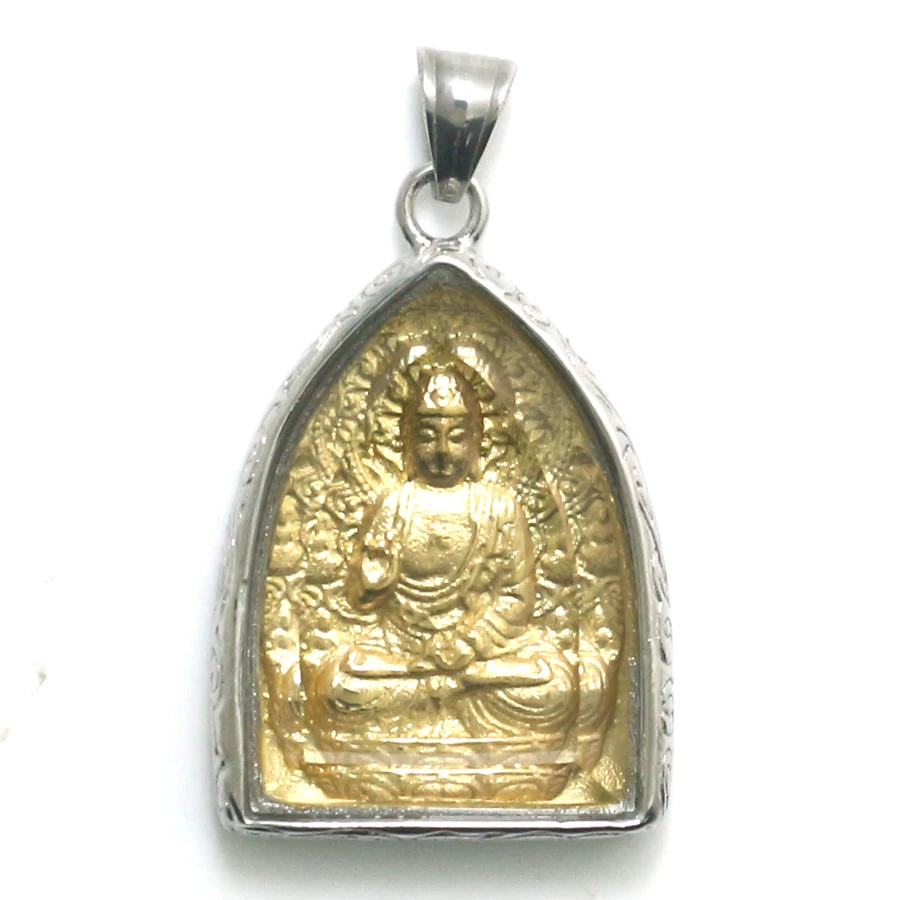 Zlati Barvi Buda Iz Nerjavečega Jekla Zaščito Obesek