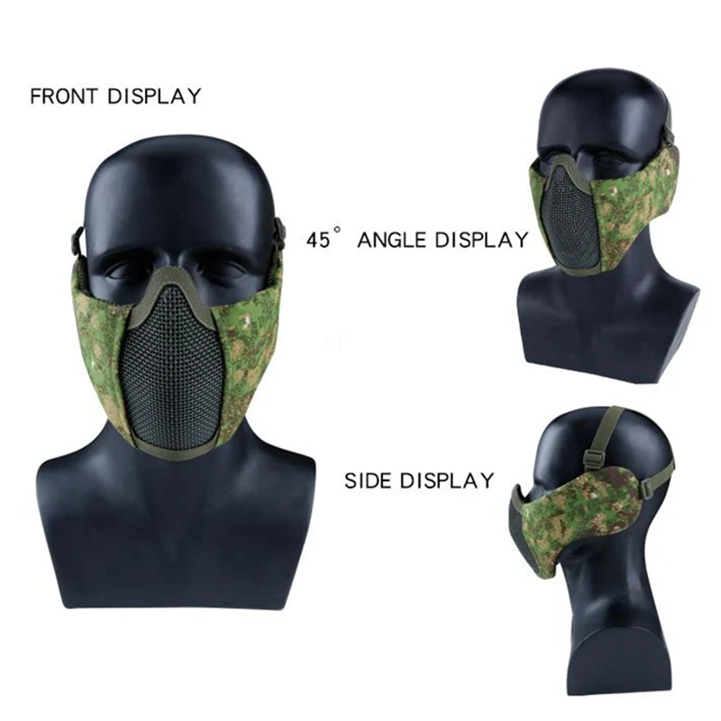 Taktično Pol Maske Airsoft Paintball CS Igra Nizko karbonsko Jeklo Očesa Vojaške Udobno s Ušesa Masko