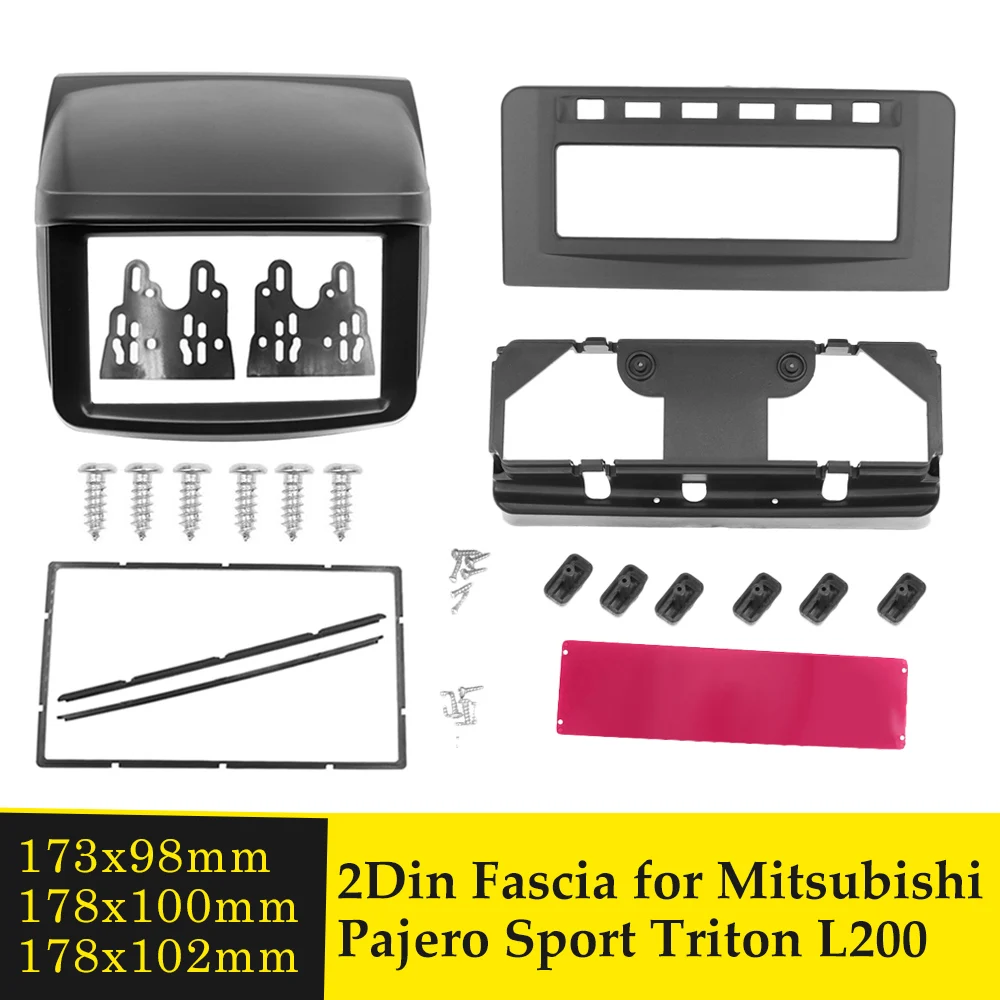 Double Din Fascijo Za Mitsubishi L200 Triton Pajero Sport Armaturno ploščo Namestite Komplet Fascijo Radio DVD Plošči Obraz Ploščo Ploščo Trim