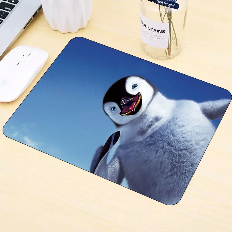 Živali Pingvin Natisnjeni Mouse Pad Srčkan Desk Predpražniki z Naravnimi Softy Gume Zaklepanje Rob Blazine za Laptop PC Miši Igralne Preproge