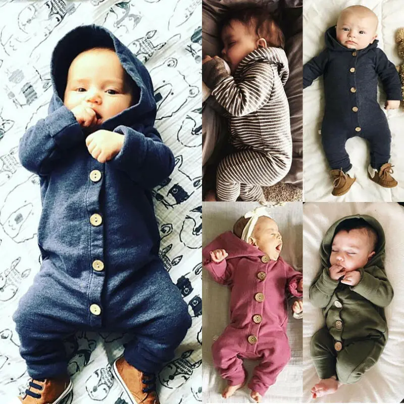 Srčkan Novorojenega Dojenčka Baby Boy Dekle, Fant Hooded Romper Zadrgo Risanka Jumpsuit Oblačila Obleko Za 0-24M